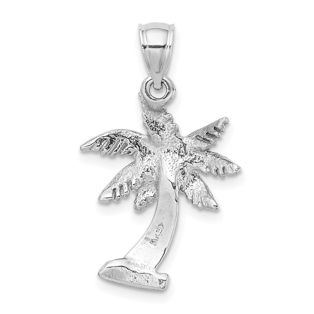 14k White Gold 15.77 mm Palm Tree Pendant (2.34 grams)