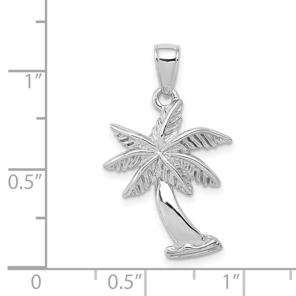 14k White Gold 15.77 mm Palm Tree Pendant (2.34 grams)