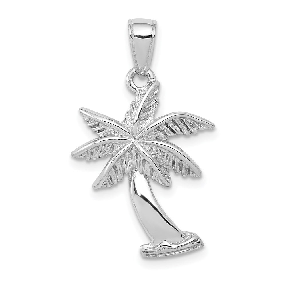 14k White Gold 15.77 mm Palm Tree Pendant (2.34 grams)