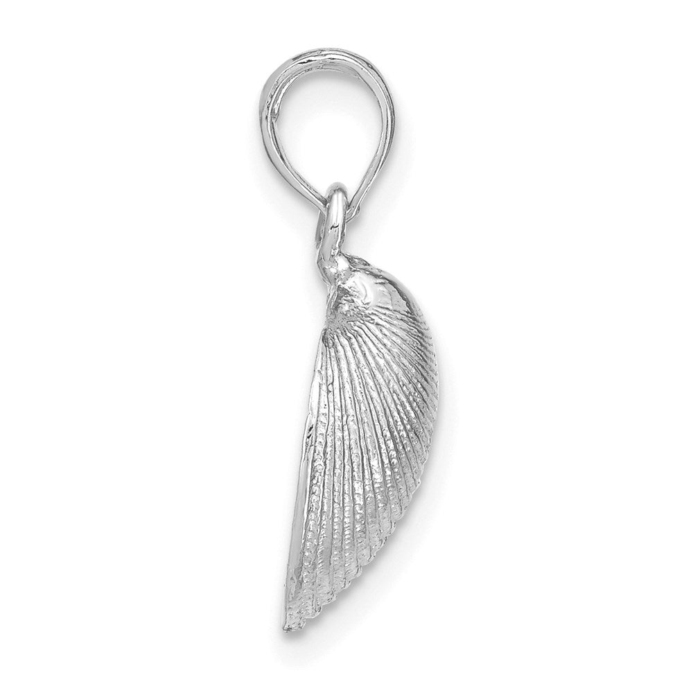 14k White Gold 16 mm Medium Clam Shell Pendant (2.15 grams)