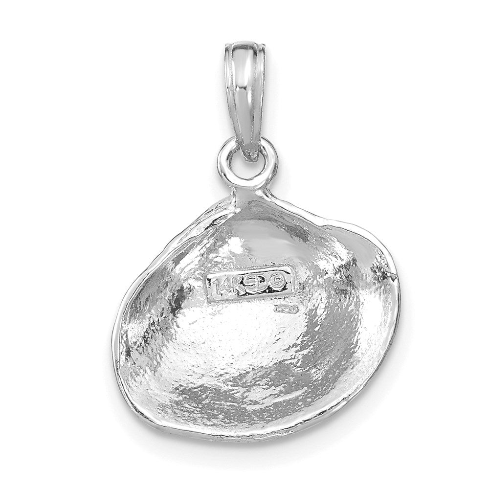 14k White Gold 16 mm Medium Clam Shell Pendant (2.15 grams)