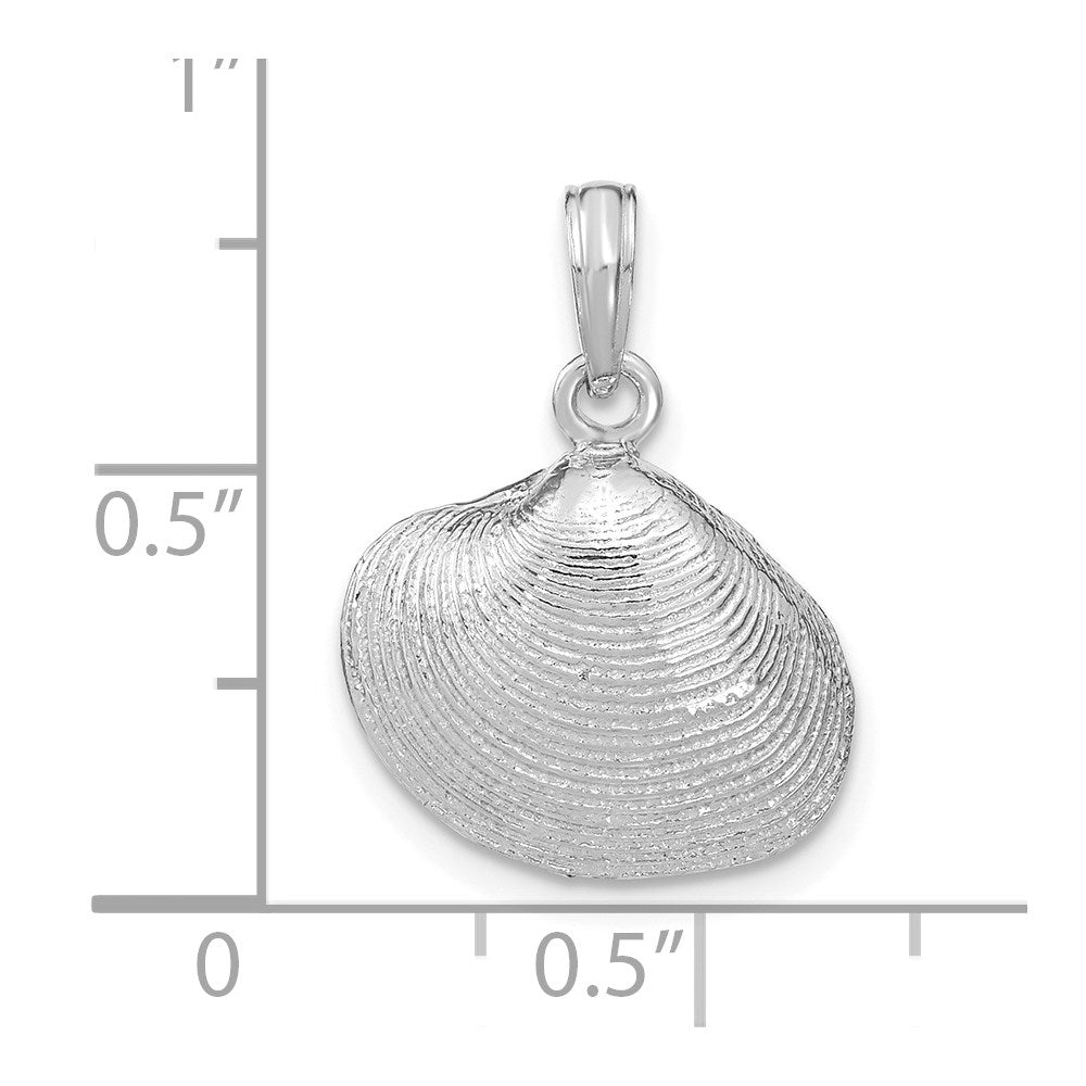 14k White Gold 16 mm Medium Clam Shell Pendant (2.15 grams)