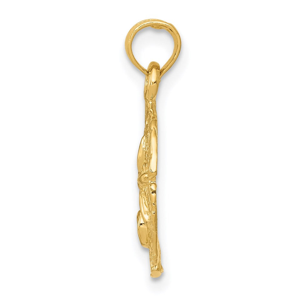 14k Yellow Gold 15 mm Sand Dollar Pendant (1.49 grams)