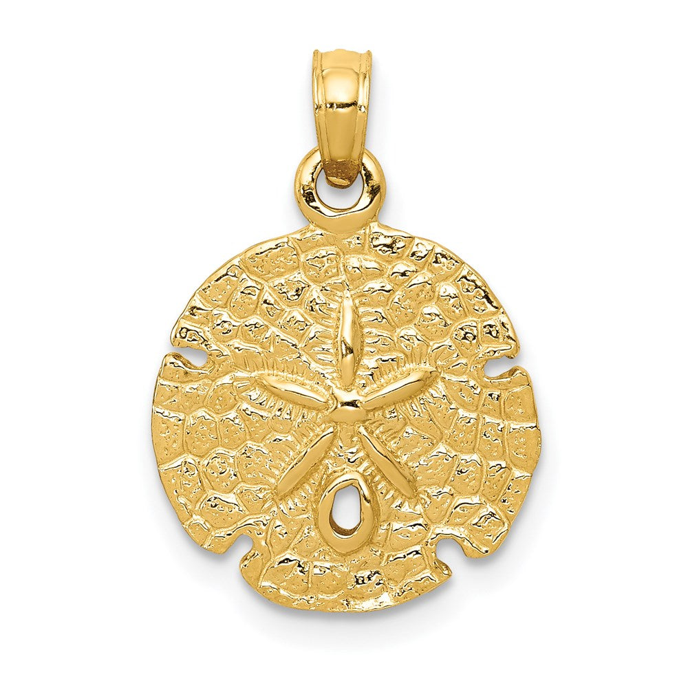 14k Yellow Gold 15 mm Sand Dollar Pendant (1.49 grams)