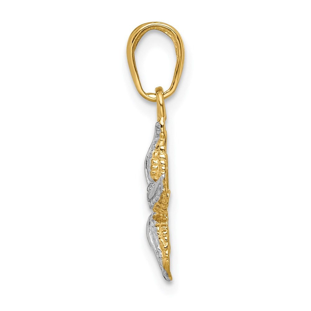 14k Yellow & Rhodium 12 mm Starfish Pendant (1.12 grams)