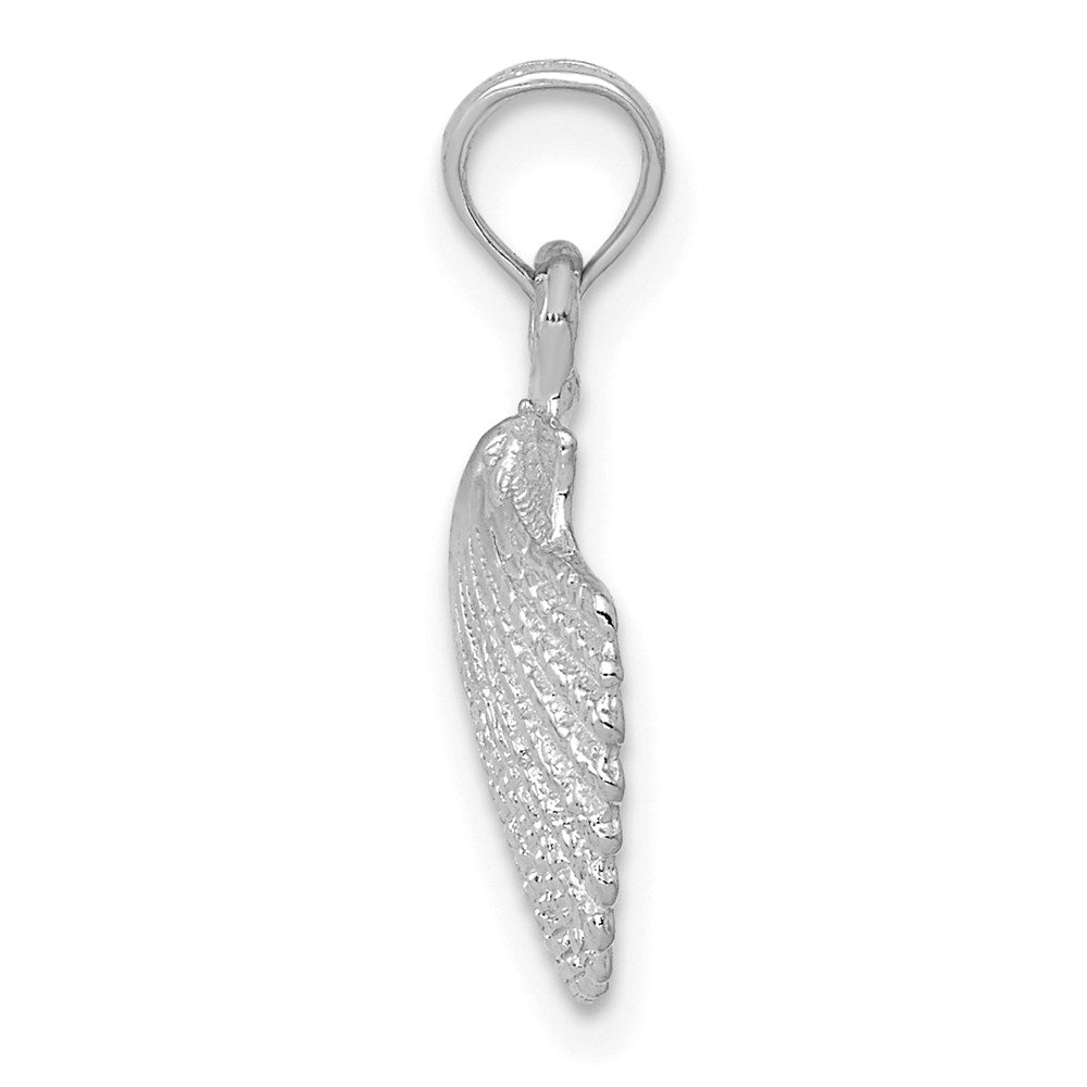14k White Gold 12 mm Scallop Shell Pendant (1.2 grams)