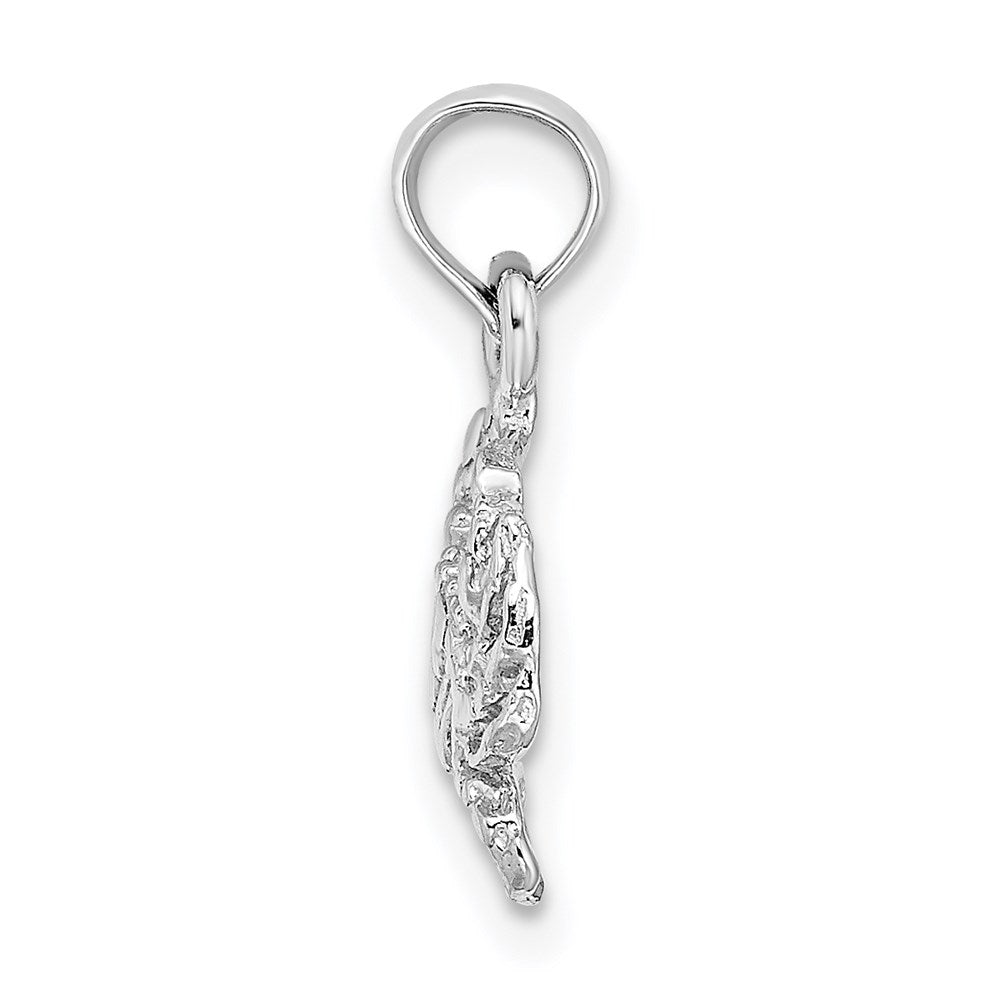 14k White Gold 11.7 mm Blue Crab Charm (0.76 grams)