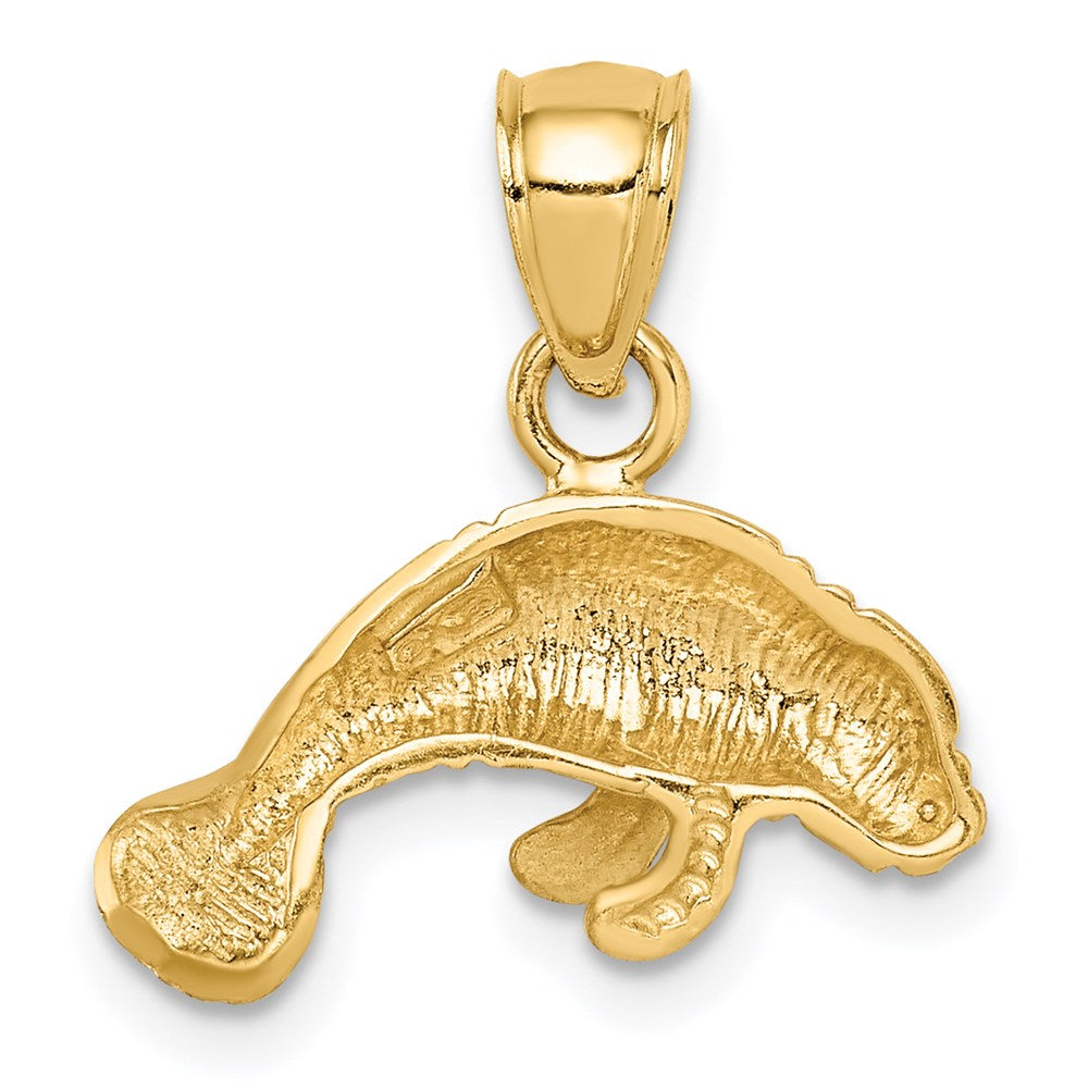 14k Yellow Gold 16 mm Manatee Pendant (1.42 grams)