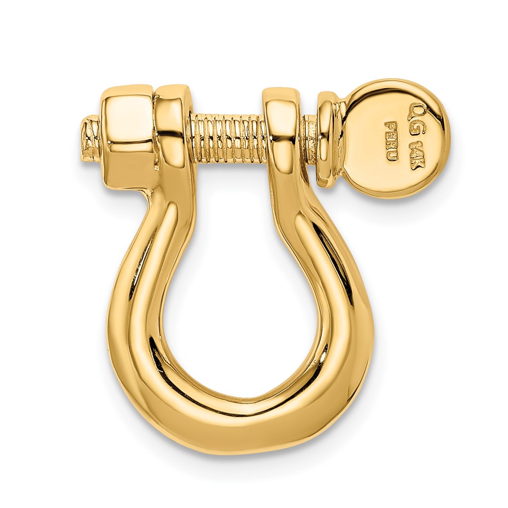14k Yellow Gold 20 mm 3D Large Shackle Link Pendant (5.29 grams)