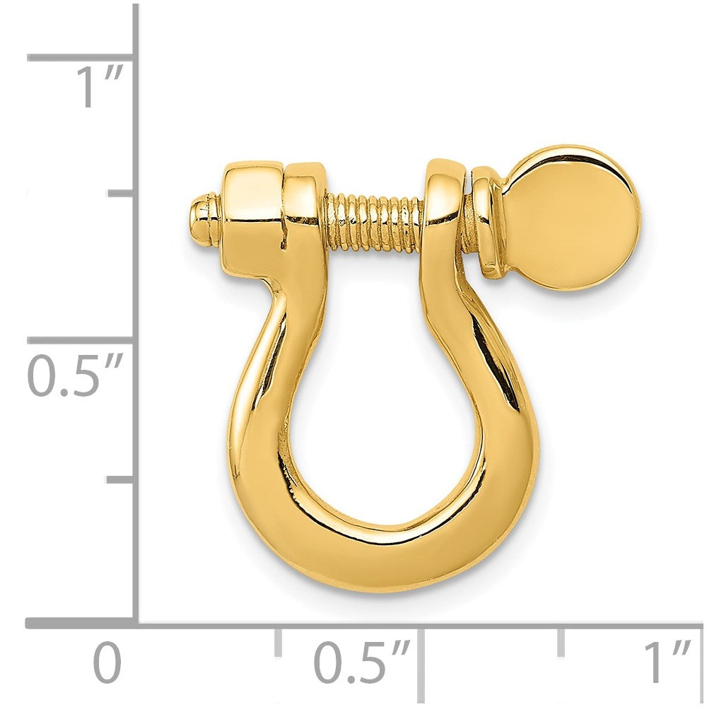 14k Yellow Gold 20 mm 3D Large Shackle Link Pendant (5.29 grams)