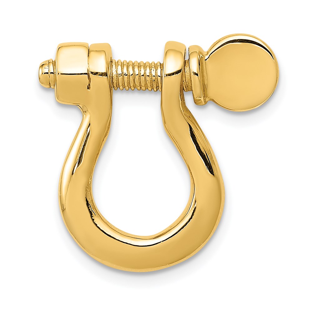 14k Yellow Gold 20 mm 3D Large Shackle Link Pendant (5.29 grams)