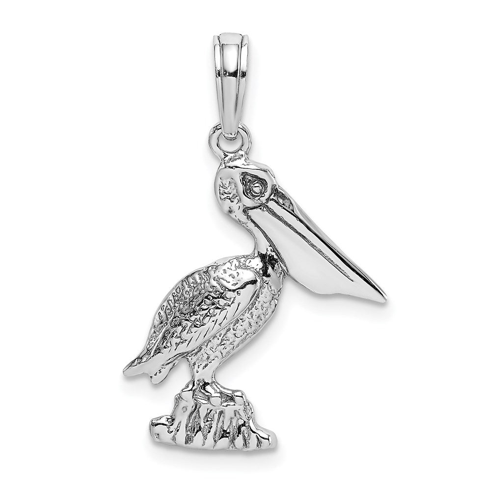 14k White Gold 15 mm Standing Pelican Charm (1.28 grams)