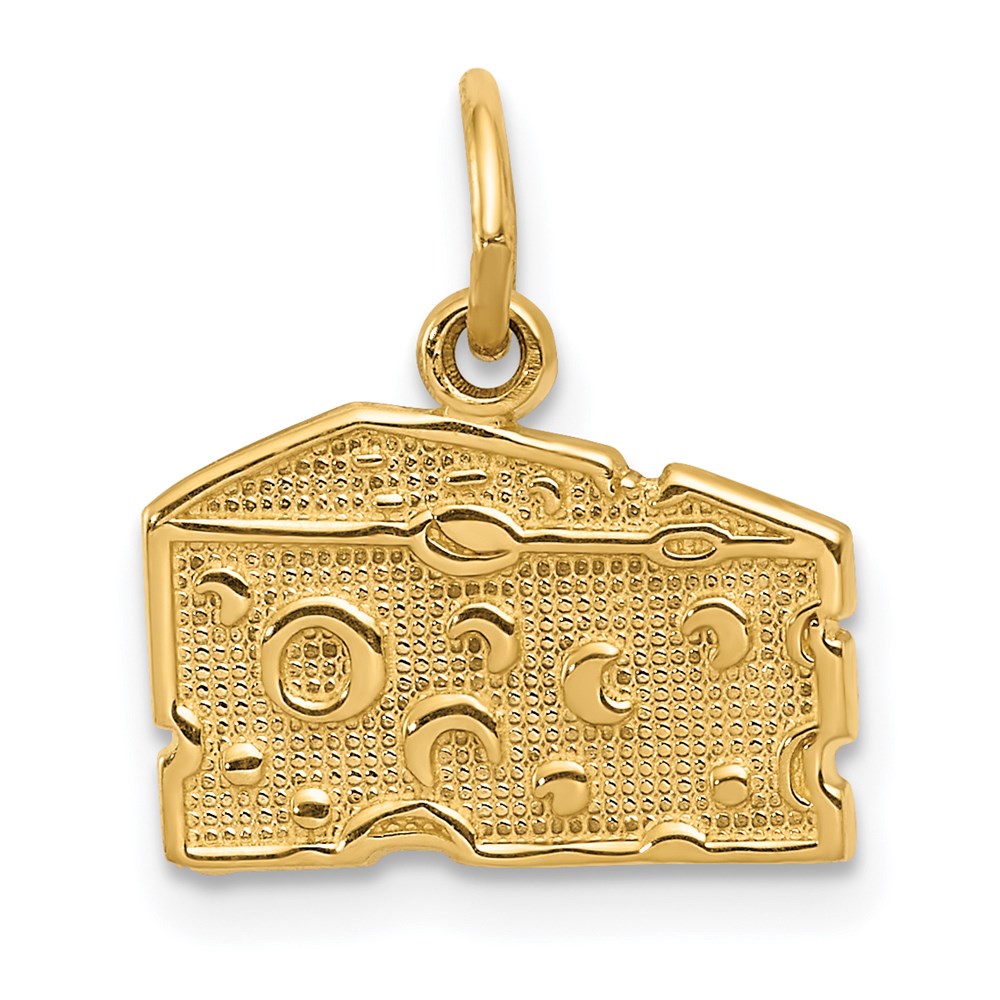 14k Yellow Gold 14 mm Swiss Cheese Charm (0.82 grams)