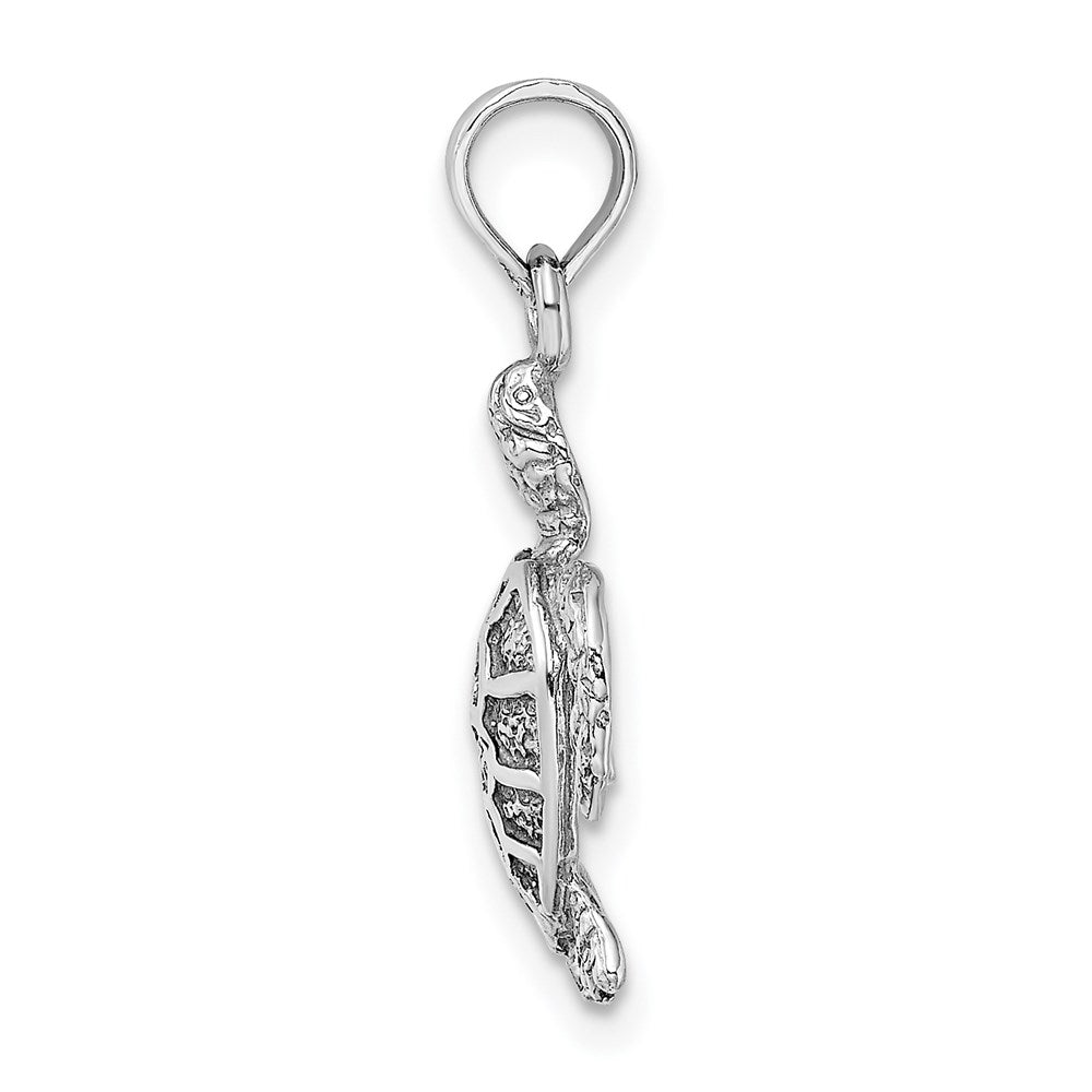 14k White Gold 13 mm Sea Turtle Charm (1.31 grams)