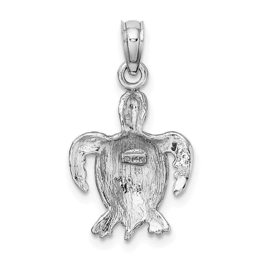 14k White Gold 13 mm Sea Turtle Charm (1.31 grams)