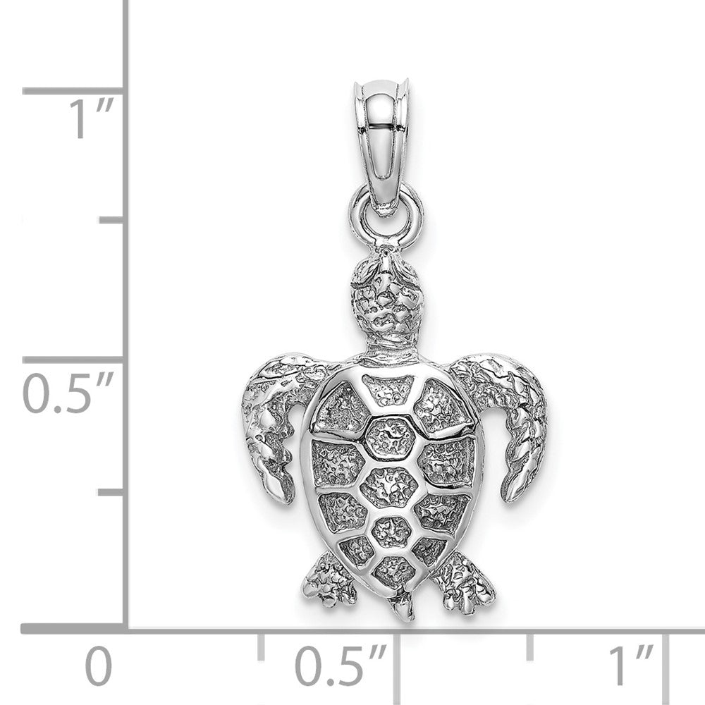 14k White Gold 13 mm Sea Turtle Charm (1.31 grams)