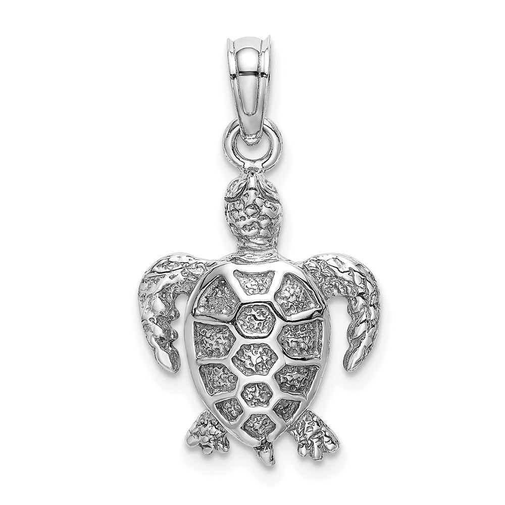 14k White Gold 13 mm Sea Turtle Charm (1.31 grams)