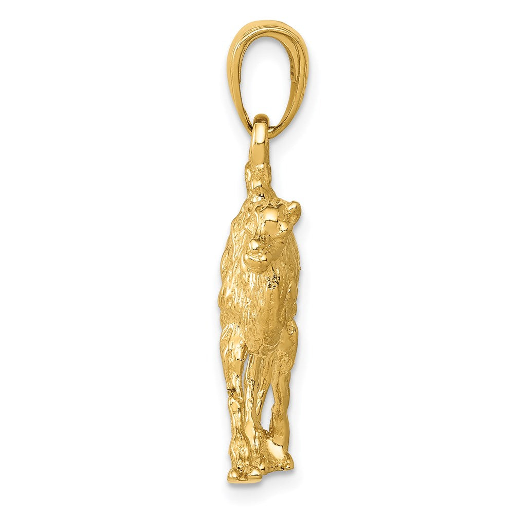 14k Yellow Gold 23 mm 3D Camel Pendant (4.9 grams)