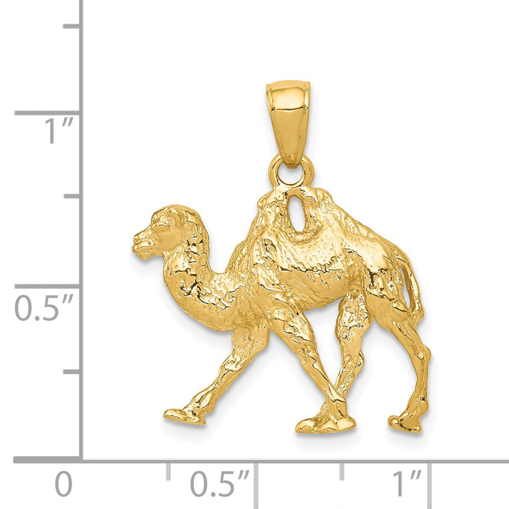 14k Yellow Gold 23 mm 3D Camel Pendant (4.9 grams)