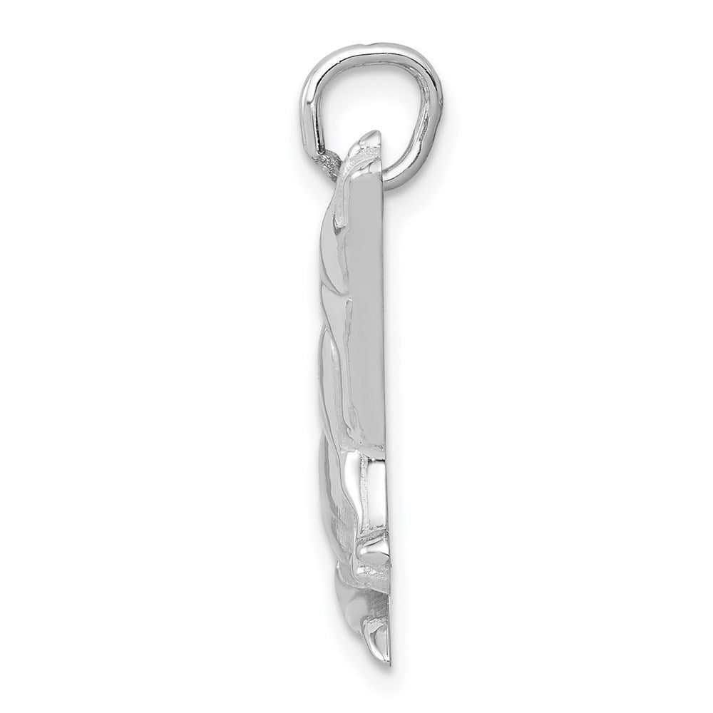 14k White Gold 13 mm Wolf Charm (1.2 grams)