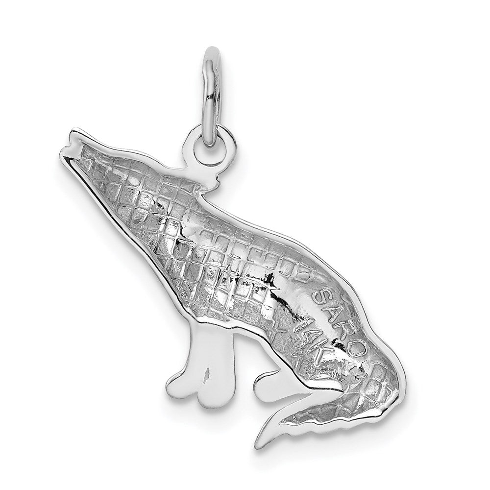 14k White Gold 13 mm Wolf Charm (1.2 grams)