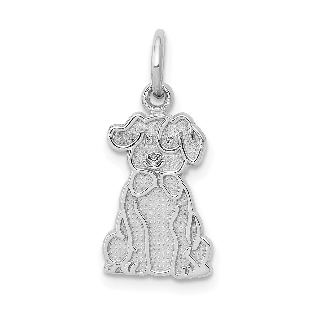 14k White Gold 10 mm Puppy Charm (0.7 grams)