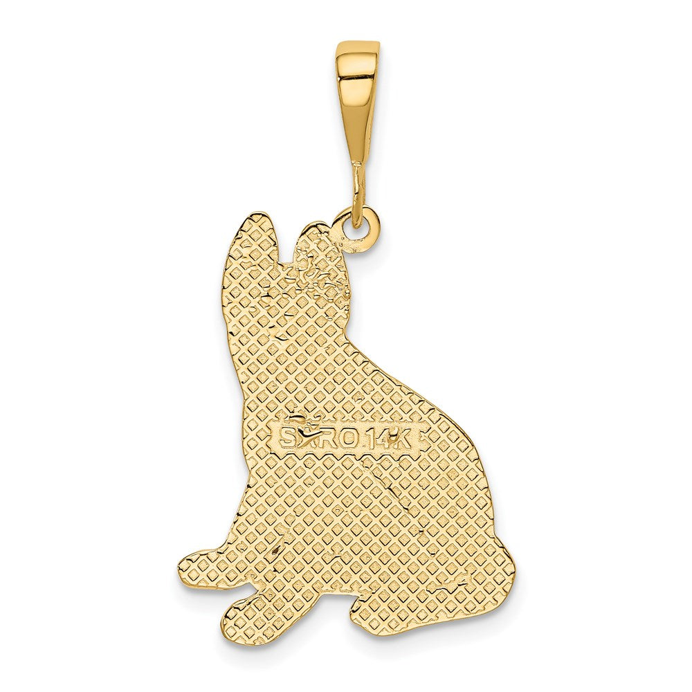 14k Yellow Gold 19 mm German Shepherd Pendant (2.09 grams)