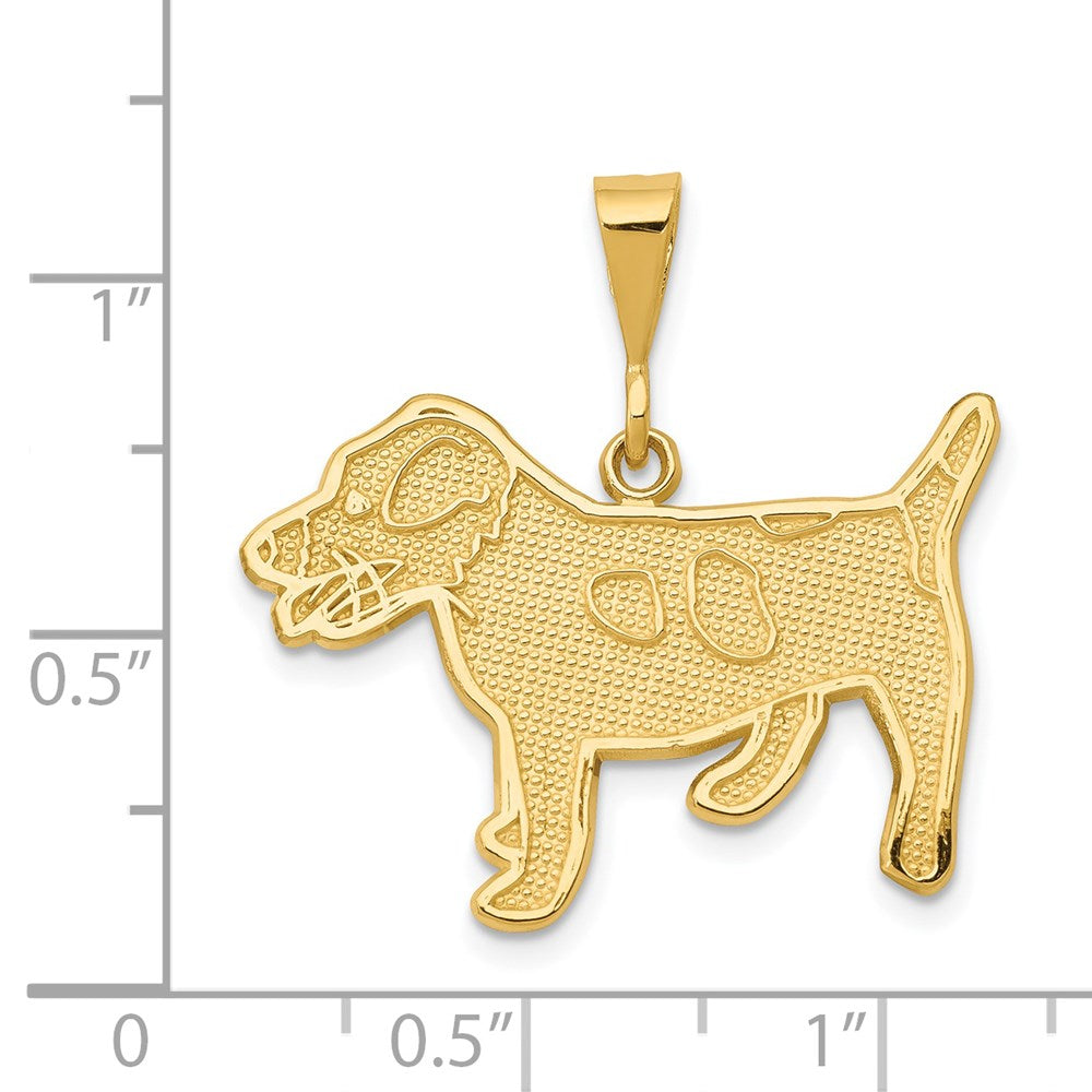 14k Yellow Gold 25 mm Jack Russell Terrier Dog Pendant (2.29 grams)