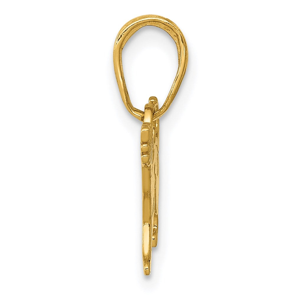 14k Yellow Gold 13 mm Dog Pendant (0.64 grams)