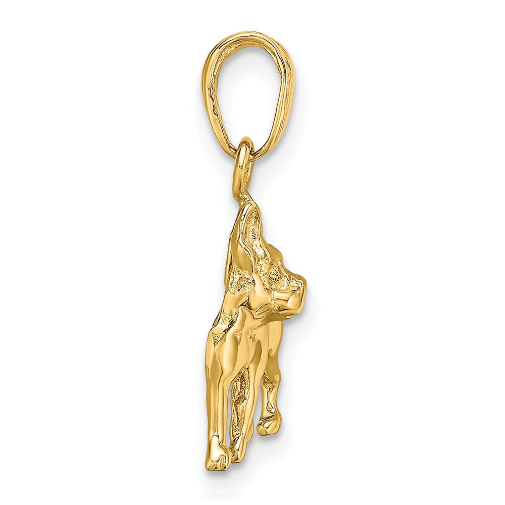 14k Yellow Gold 13 mm Boston Terrier Dog Pendant (1.57 grams)