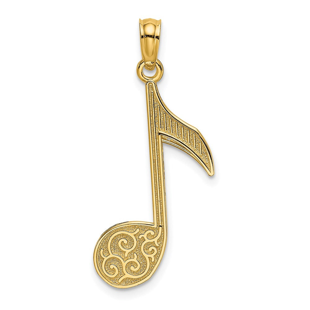 14k Yellow Gold 13 mm Music Note Charm (0.78 grams)