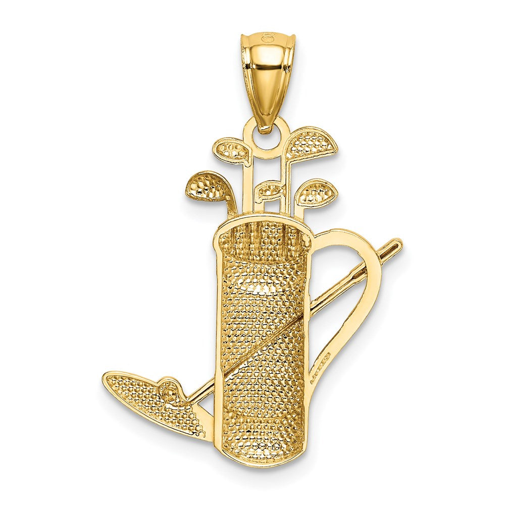 14k Yellow & Rhodium 19 mm Golf Bag Pendant (1.14 grams)