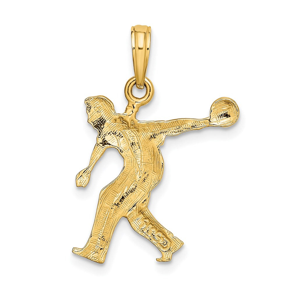 14k Yellow Gold 22.35 mm Male Bowling Charm (1.27 grams)