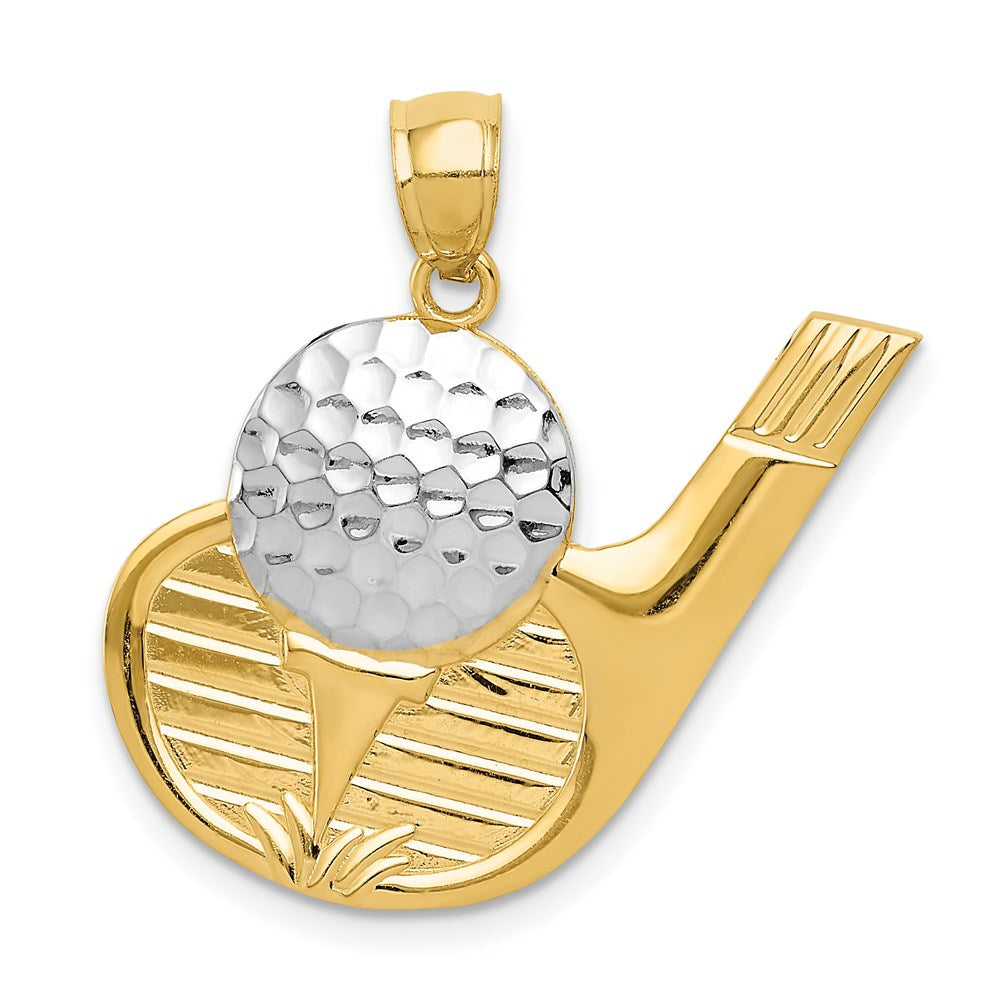 14k Yellow & Rhodium 24 mm Golf Pendant (1.63 grams)