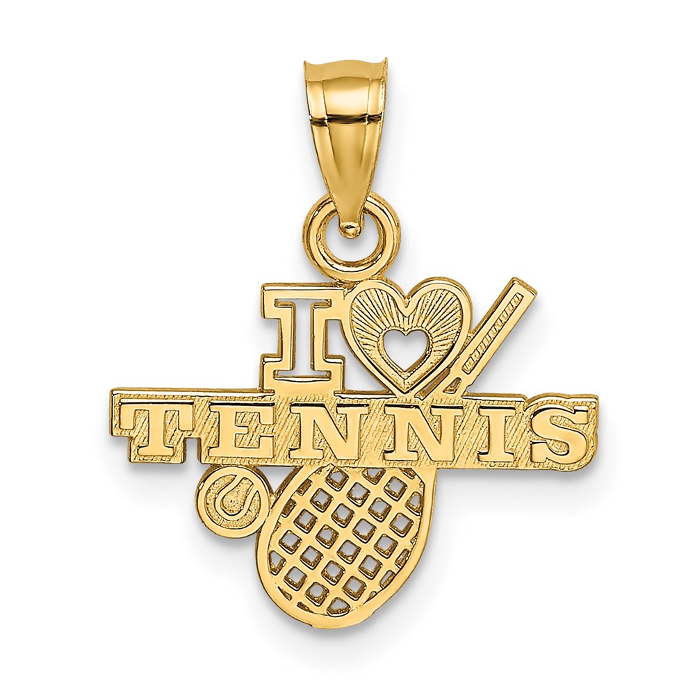 14k Yellow Gold 16.4 mm I HEART TENNIS Charm (0.65 grams)
