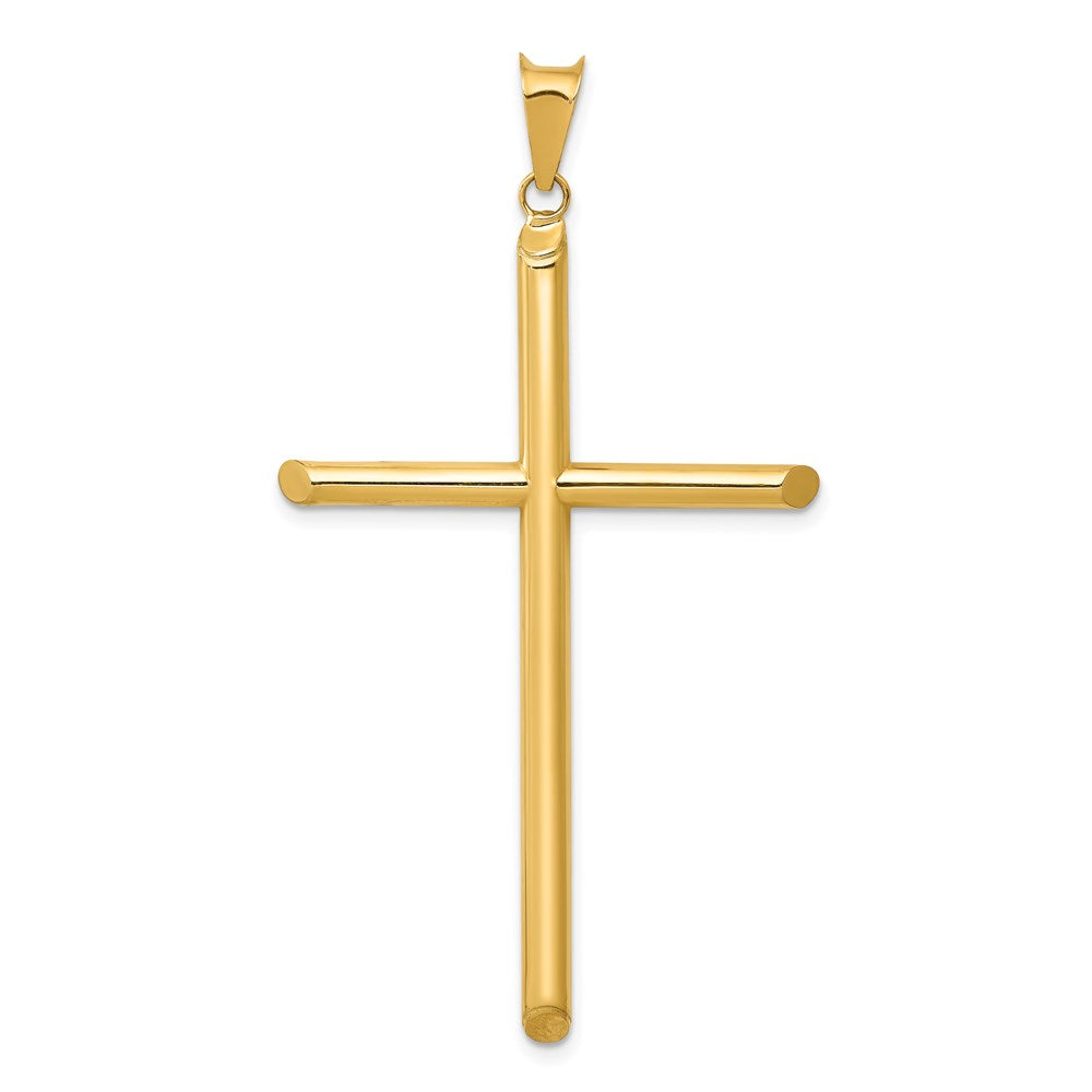 14k Yellow Gold 32 mm 3-D Polished Hollow Cross Pendant (1.78 grams)