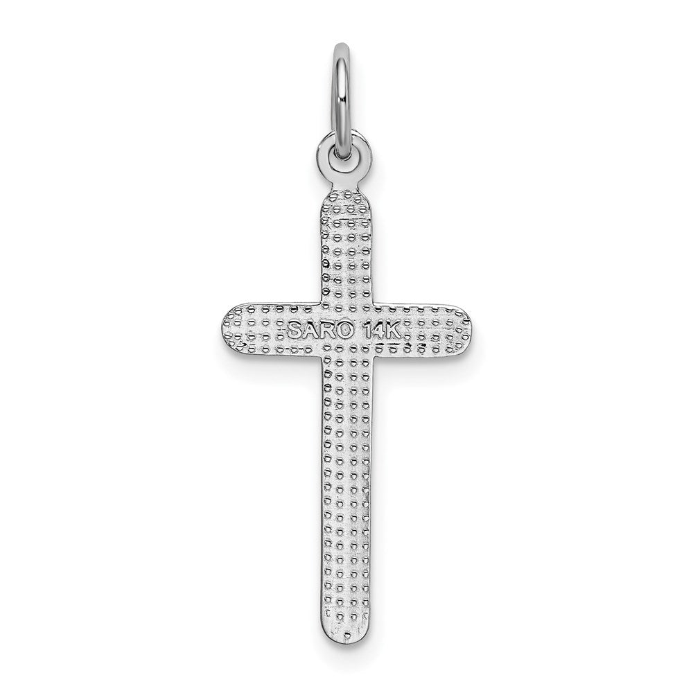 14k White Gold 12.6 mm Cross Pendant (1.03 grams)