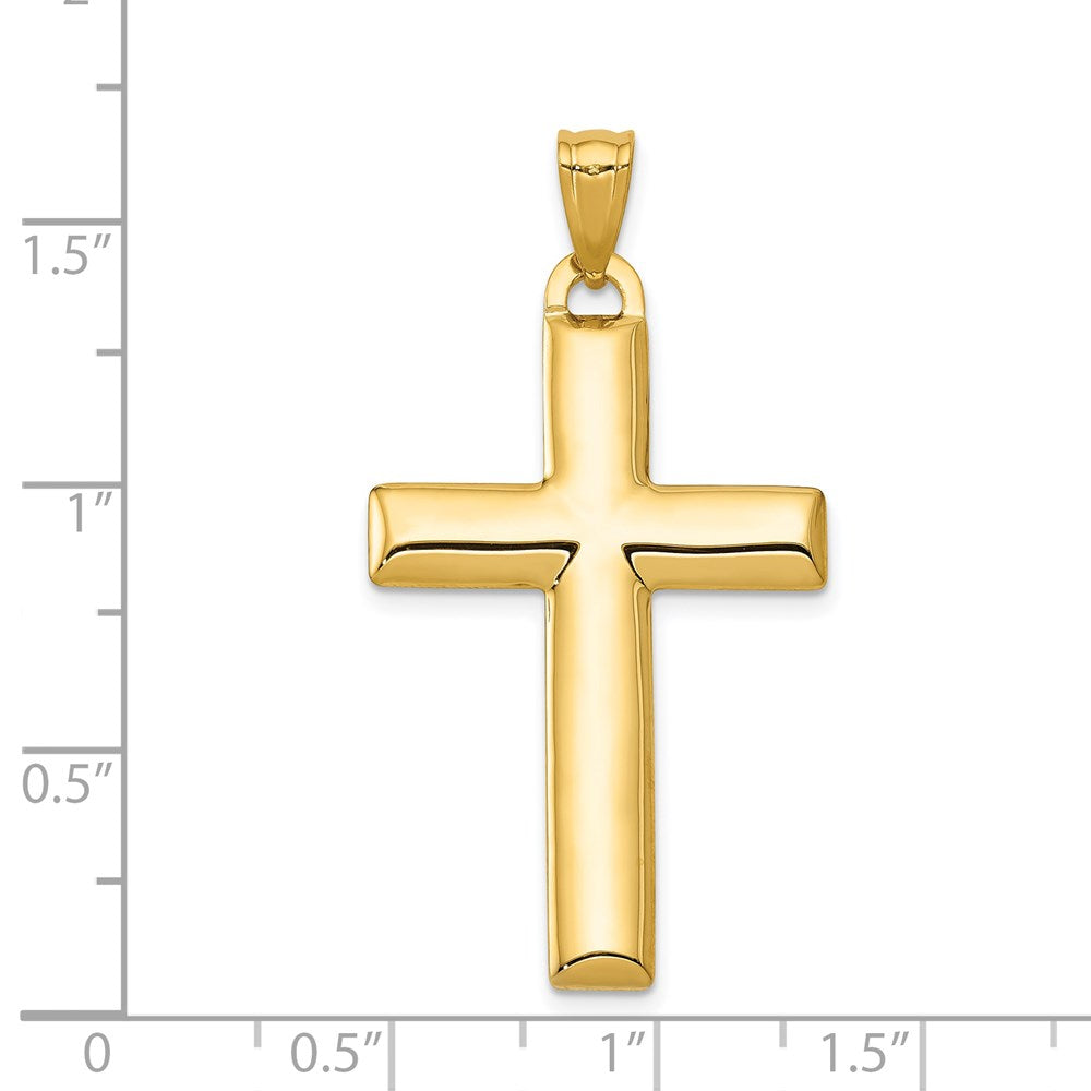 14k Yellow & Rhodium 22.5 mm Reversible Yellow/White Cross Pendant (1.53 grams)