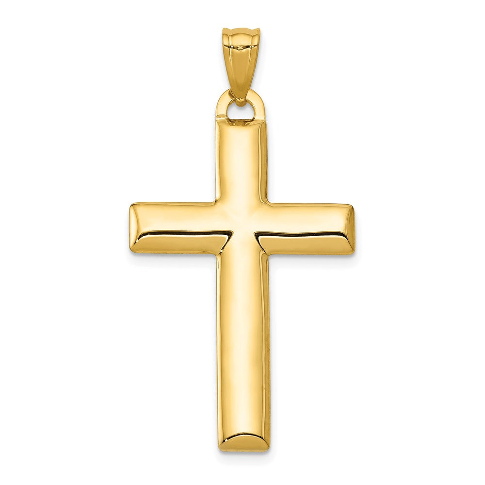 14k Yellow & Rhodium 22.5 mm Reversible Yellow/White Cross Pendant (1.53 grams)