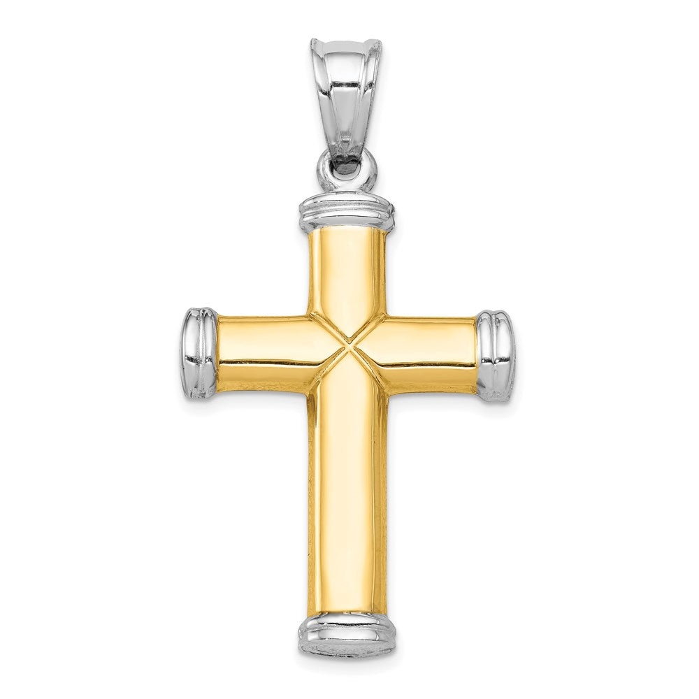 14k Two-tone 25.5 mm Reversible Cross (2.11 grams)
