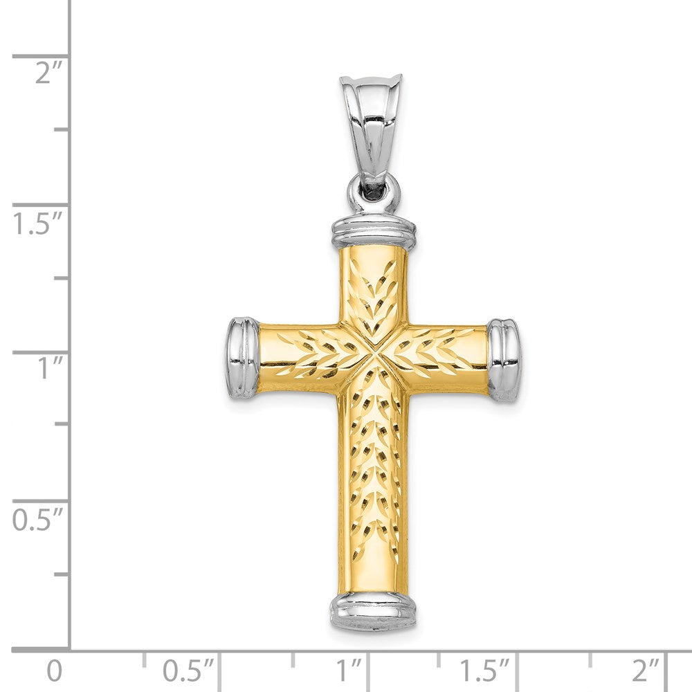 14k Two-tone 25.5 mm Reversible Cross (2.11 grams)