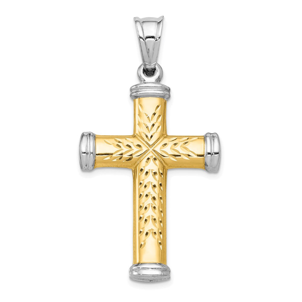 14k Two-tone 25.5 mm Reversible Cross (2.11 grams)