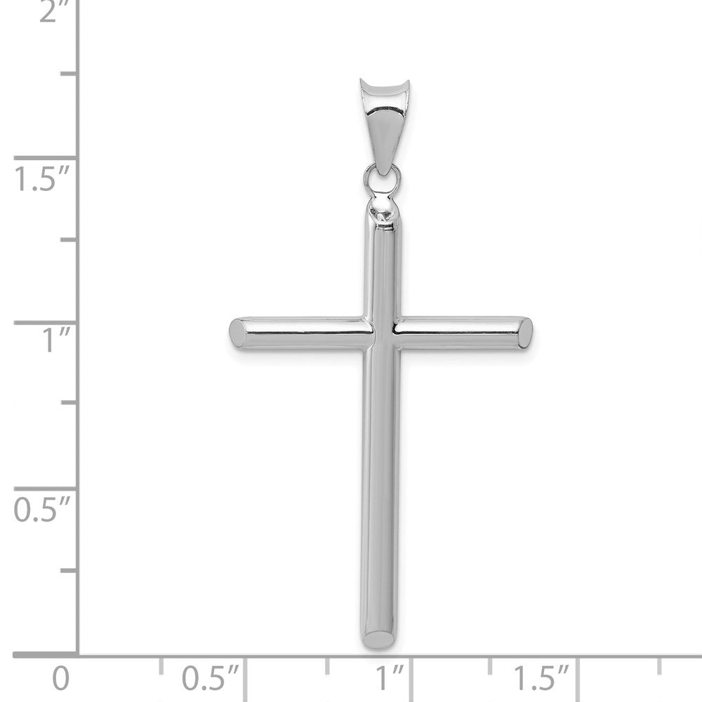 14k White Gold 24 mm Hollow Cross Pendant (1.44 grams)