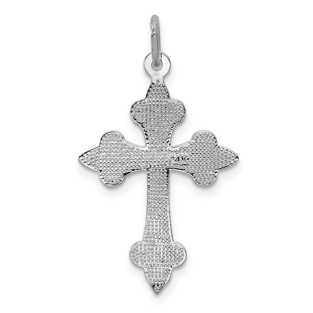 14k White Gold 16 mm Cross Pendant (0.96 grams)