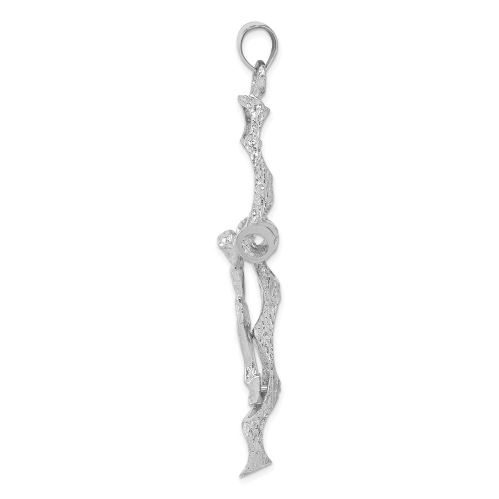 14k White Gold 41 mm Crucifix Pendant (7.62 grams)
