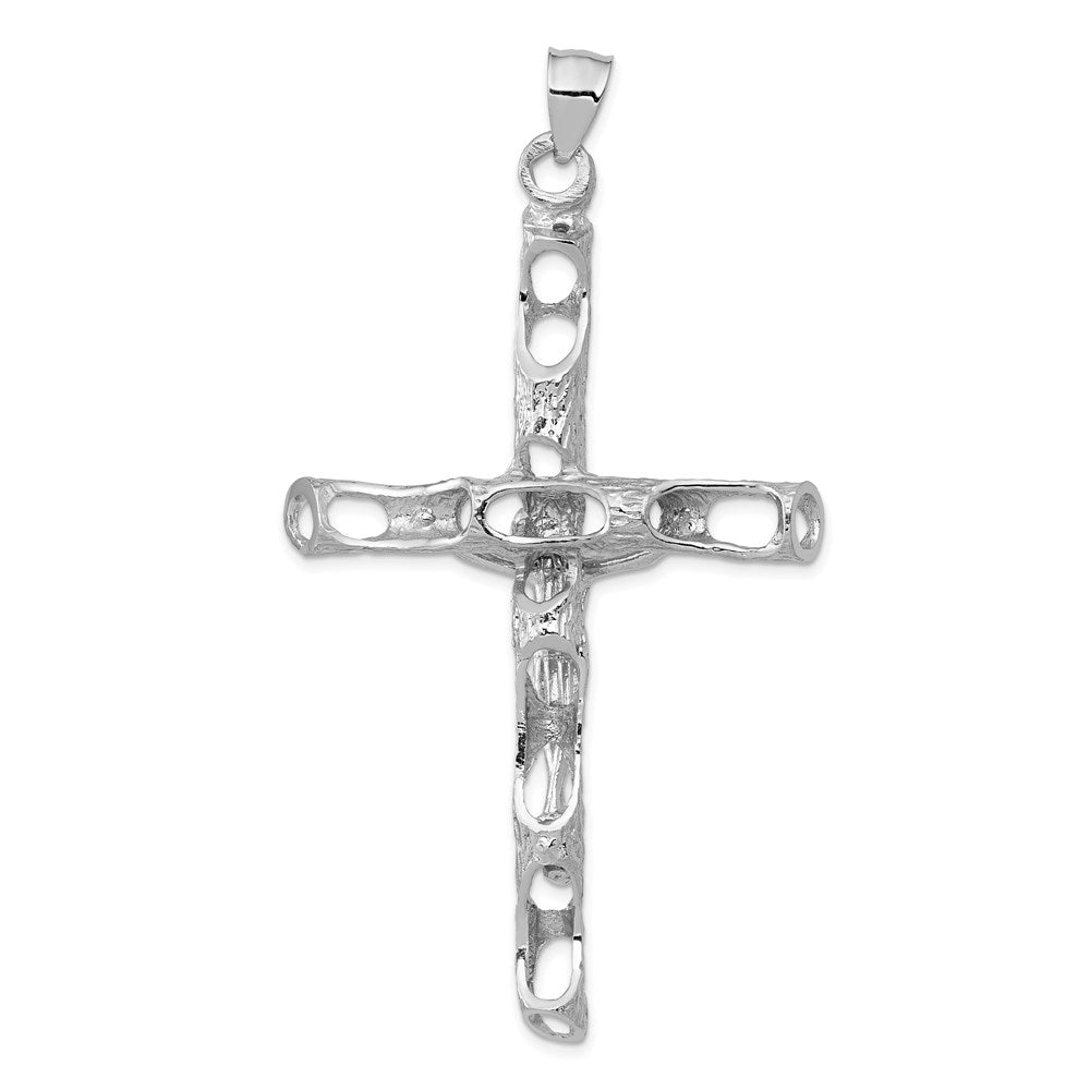 14k White Gold 41 mm Crucifix Pendant (7.62 grams)