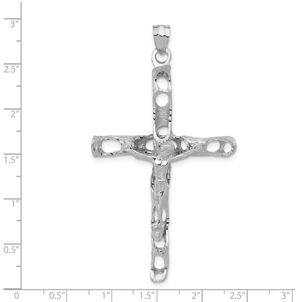 14k White Gold 41 mm Crucifix Pendant (7.62 grams)
