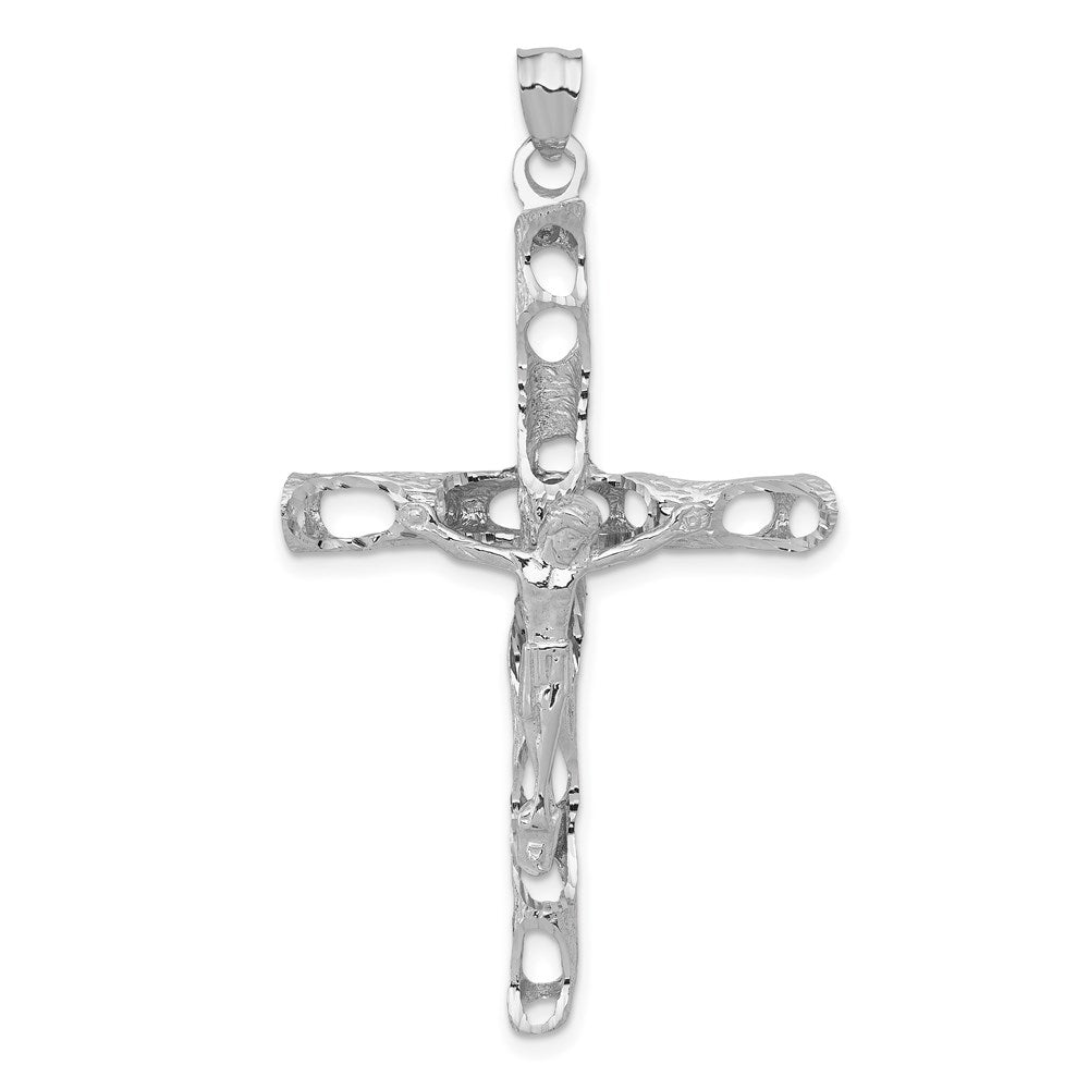 14k White Gold 41 mm Crucifix Pendant (7.62 grams)
