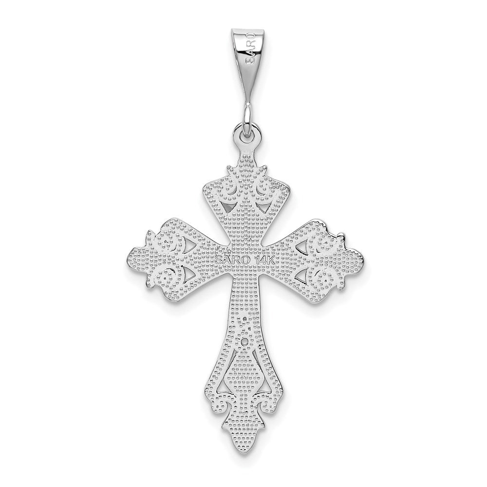 14k White Gold 22 mm Cross Pendant (1.7 grams)
