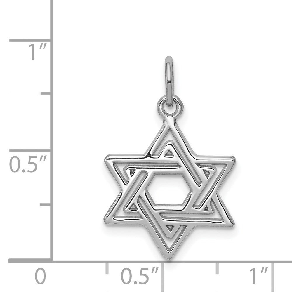14k White Gold 15 mm Star of David Charm (0.84 grams)